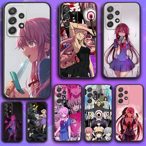 M-Mirai Anime Nikki Phone Case For Samsung S 25,24,23,22,30,21,10,9,Ultra,Plus,Lite,FE,4,5 G Soft Black Case