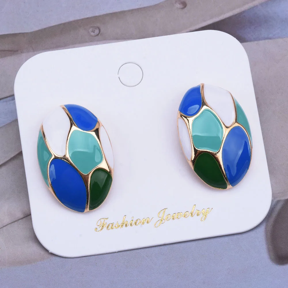 New dopamine oil drop water drop earrings, high-end fashion stud earrings, women's super flash light luxury temperament earrings