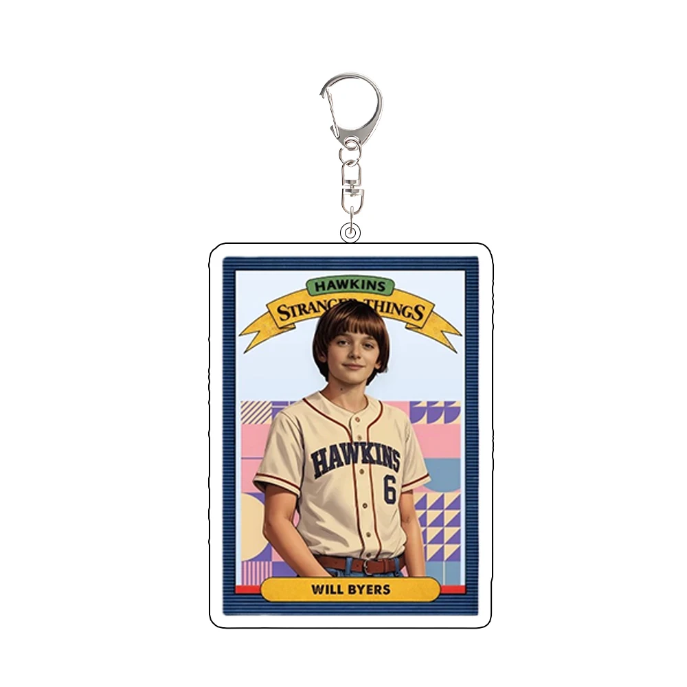 Para Stranger Things Dustin Will Lucas Max Nancy Steve Joyce Robin llavero acrílico periférico mochila accesorios regalo del Festival
