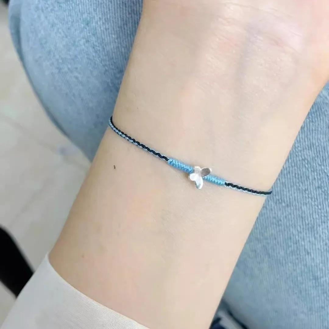 Meetvii Agile Little Butterfly Thin Rope Bracelets for Women Girl Weave Adjustable Bracelets Jewelry Gift Dropshipping