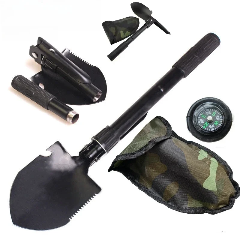 Multifunctional Folding Shovel Mini, Outdoor Survival Metal Digging Tool Portable