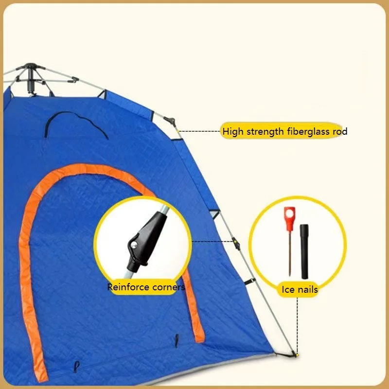 Outdoor Winter Fishing Quick Open Cotton Tent Windproof Portable Isolation Tent Camping and Hiking Winter Shelter