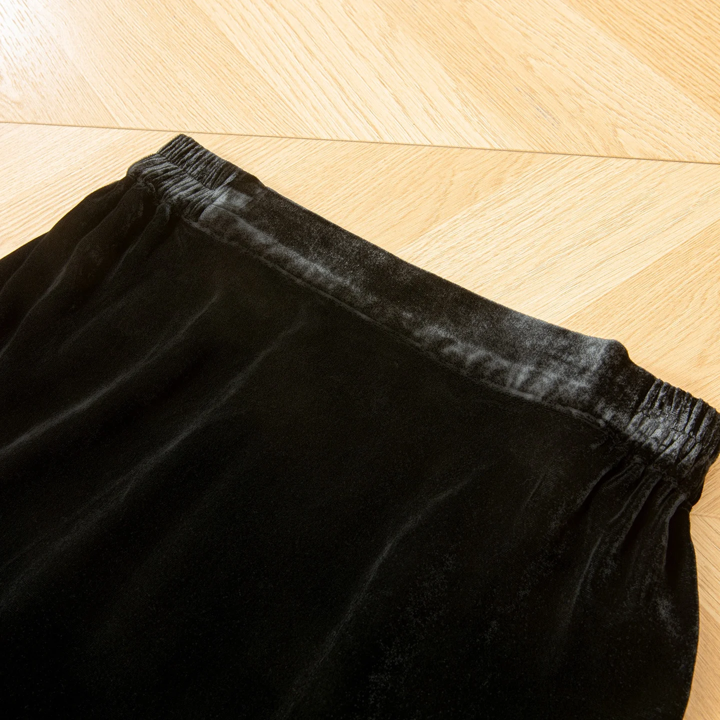 Winsleter-Bottom 100%Real Silk Elegant Velvet Skirts, Elastic Waist Slit, Women Retro Straight Skirt, 2025 Winter New B5N643CC