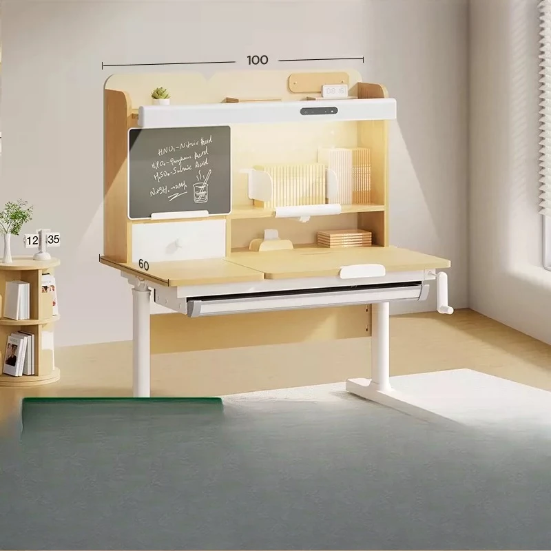 Children's study desk, home use, solid wood, adjustable height