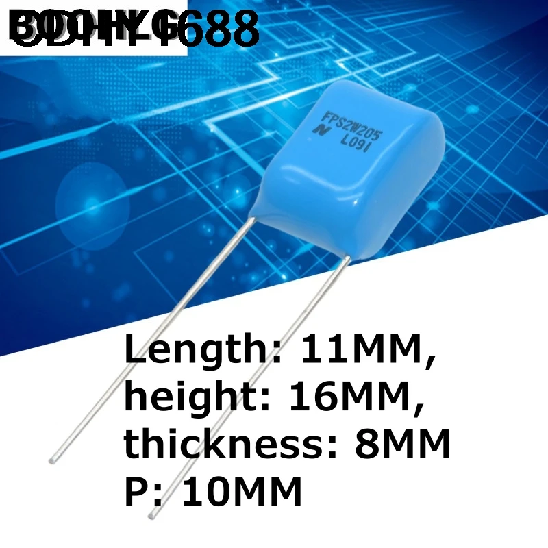 10 шт. Nitsuko 205 2 мкФ 2,0 мкФ 450 В 2 Вт CBB 10 мм высокочастотный медной тонкопленочный конденсатор