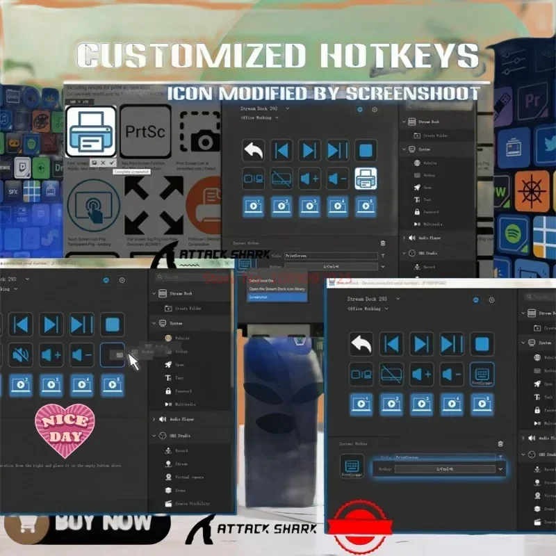 Imagem -06 - Tubarão Stream Deck Branco Studio Controller 15 Teclas Macro Ações de Gatilho em Apps Software Como Obs Twitch e Mais