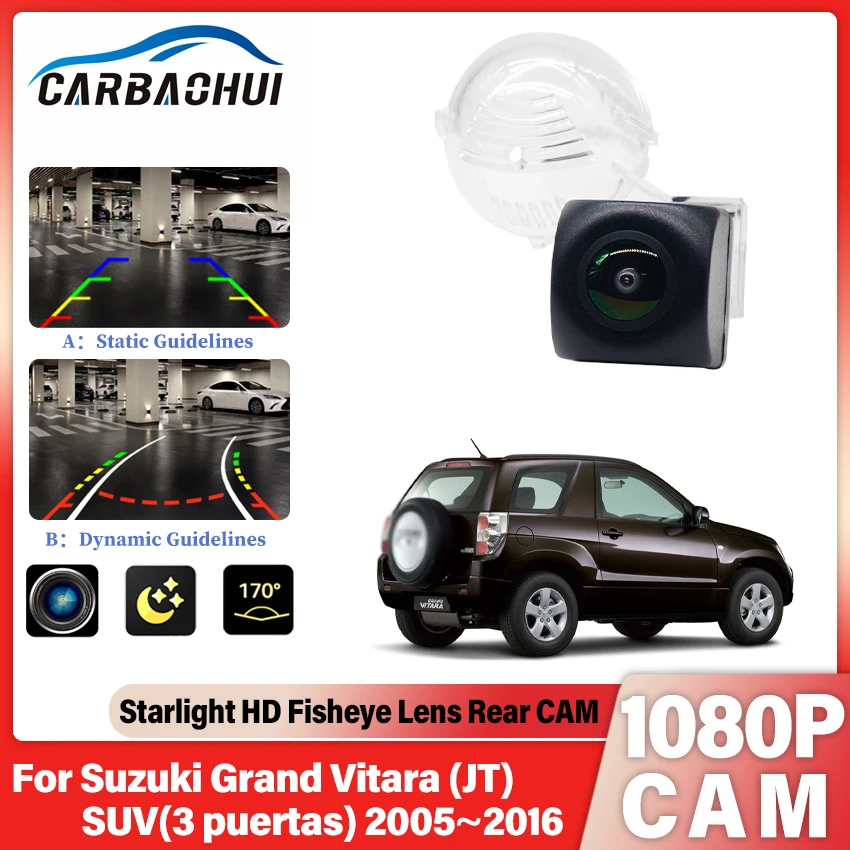 Rear View Camera Fisheye HD CCD For Suzuki Grand Vitara (JT) SUV (3 puertas) 2005~2016 Reverse Camera License Plate Lamp Camera