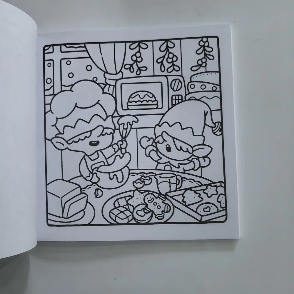 Удобная рождественская книжка-раскраска: идеально подходит и осознанное развлечение! Идеальный родителей - склеивание/погружающий цвет. на Рождество и праздники