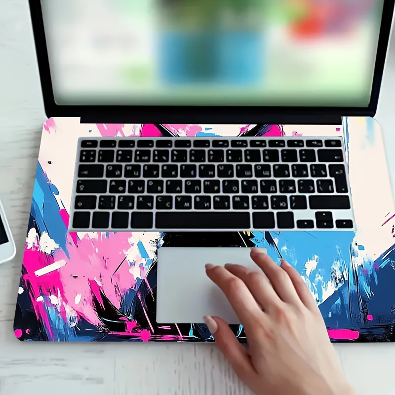 ملصق رسم على شكل قطة كرتونية لطيفة مكون من قطعتين مقاوم للماء ومقاوم للخدش ذاتي اللصق مناسب لأجهزة الكمبيوتر المحمولة والسيارات