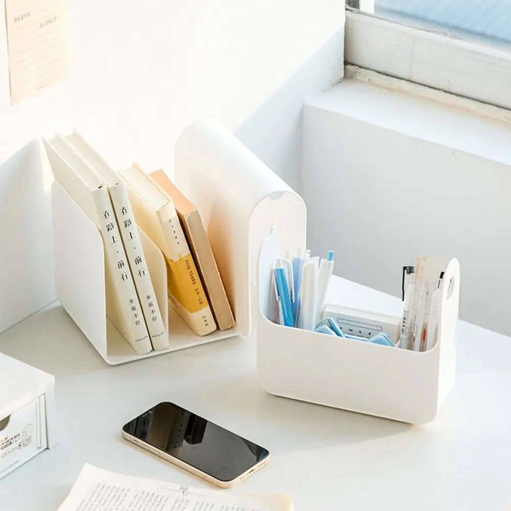 シンプルな分離プラスチックブックエンド引き出し付き文具オーガナイザー大容量シンプルなブックホルダー耐摩耗性