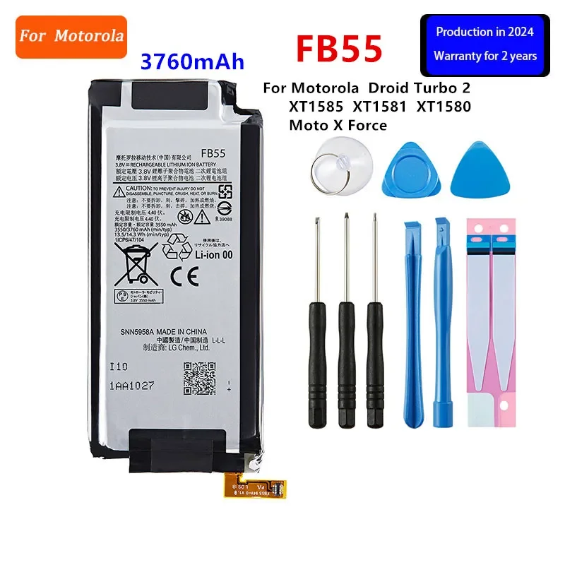 

100% Original FB55 3550mAh Battery For Motorola Moto DROID Turbo 2 XT1585 XT1581 XT1580 /Moto X Force Mobile phone +Tools