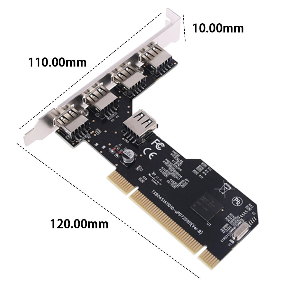 

5 Ports 4 External & 1 Internal USB 2.0 Internal USB 2.0 PCI Card 480Mbps PCI Expansion Card NEC720101 Chipset Desktop Converter