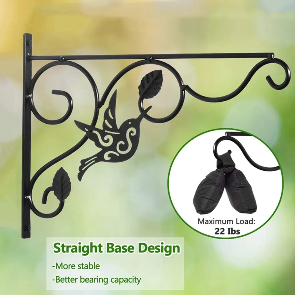2Pcs Minimalist Iron Wall Bracket Hook for Hanging Planters Flower Pots Baskets Lanterns Wind Chimes Bird Feeders Garden Home view 6