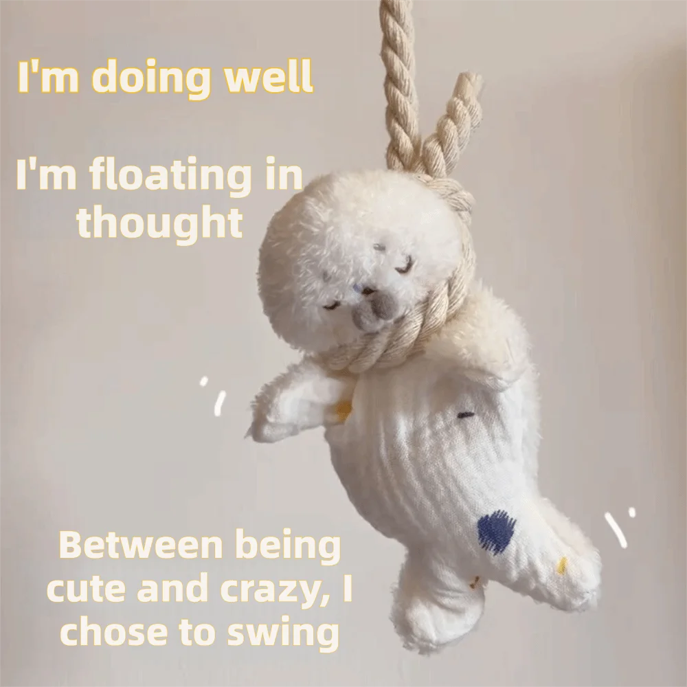 Soothe Cute Seal Hanging Rope Dolls Hanging Rope Funny Sensory Stress Relief Dolls Bean Bag Plush Toy Stress Relief