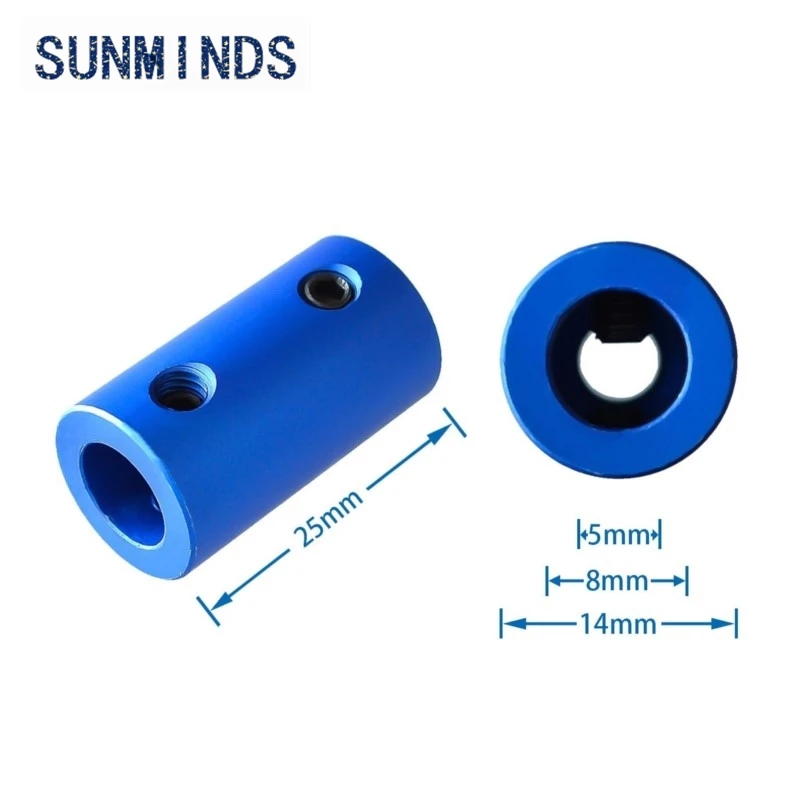blue aluminum alloy coupler D14 L25 5mm with 8mm for 5mm shaft 8mm shaft for motor shaft ship model coupling