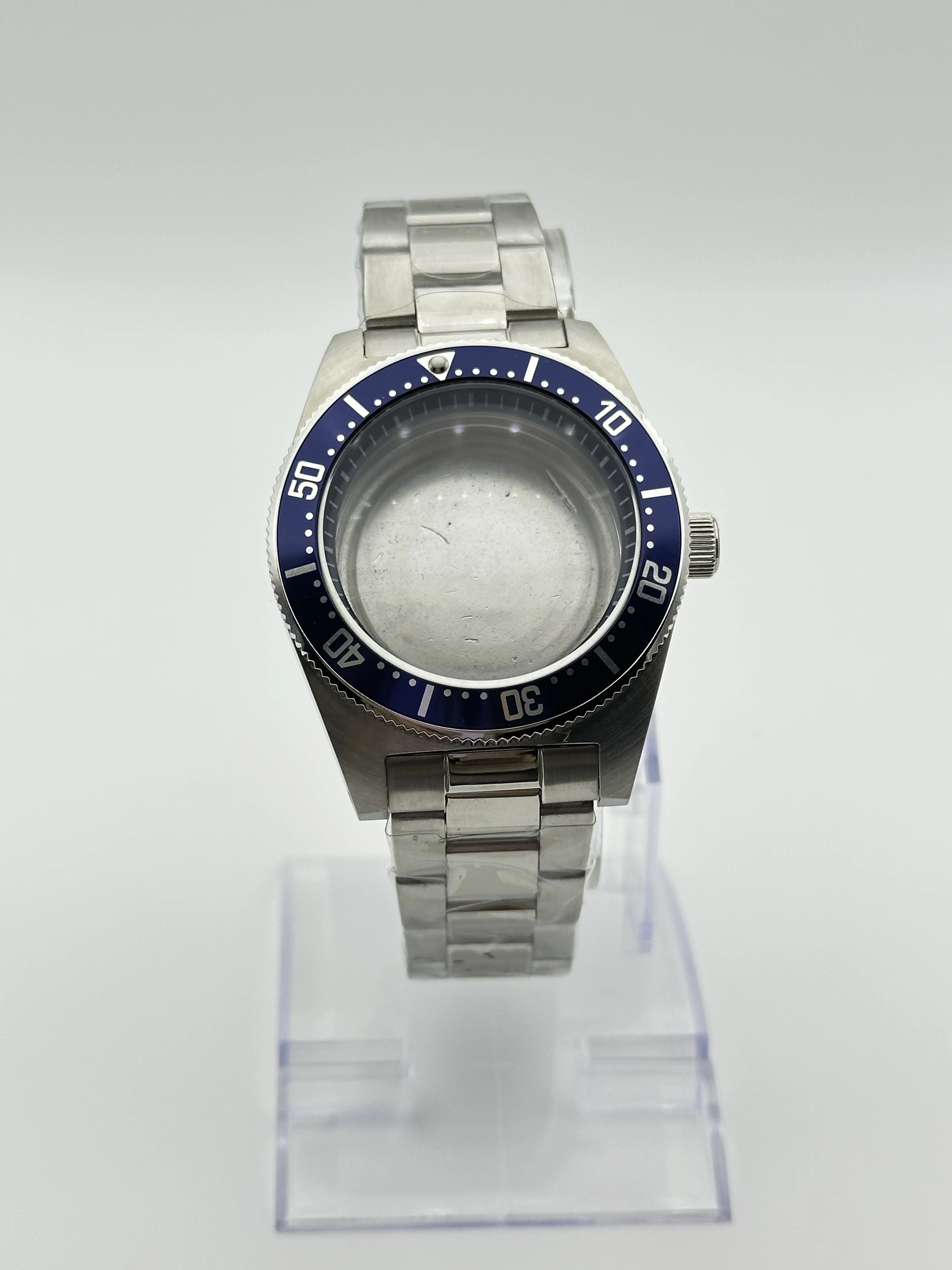 

40mm mechanical watch modification accessories stainless steel case solid steel band set adapted to NH35\NH36\NH38 movement