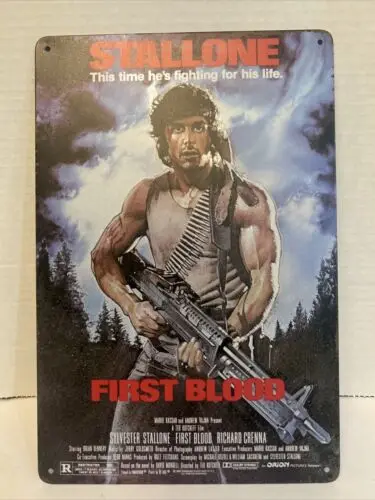 first blood movie poster Tin Metal Sign Man Cave Retro Look New Look-Aluminum-tin sign