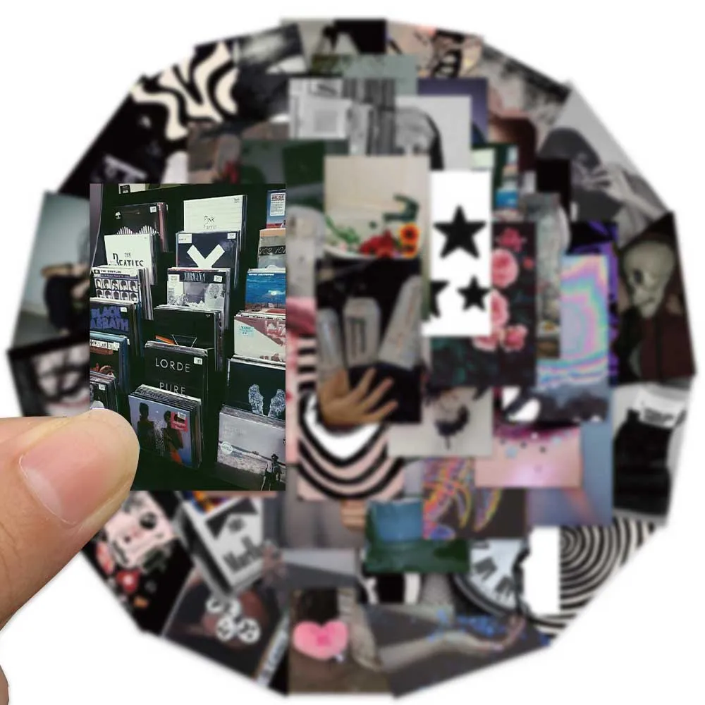 50PCS Black Grunge INS Style Stickers Funeral style Graffiti Decals For Laptop Luggage Scrapbook Fridge  exquisite DIY Stickers