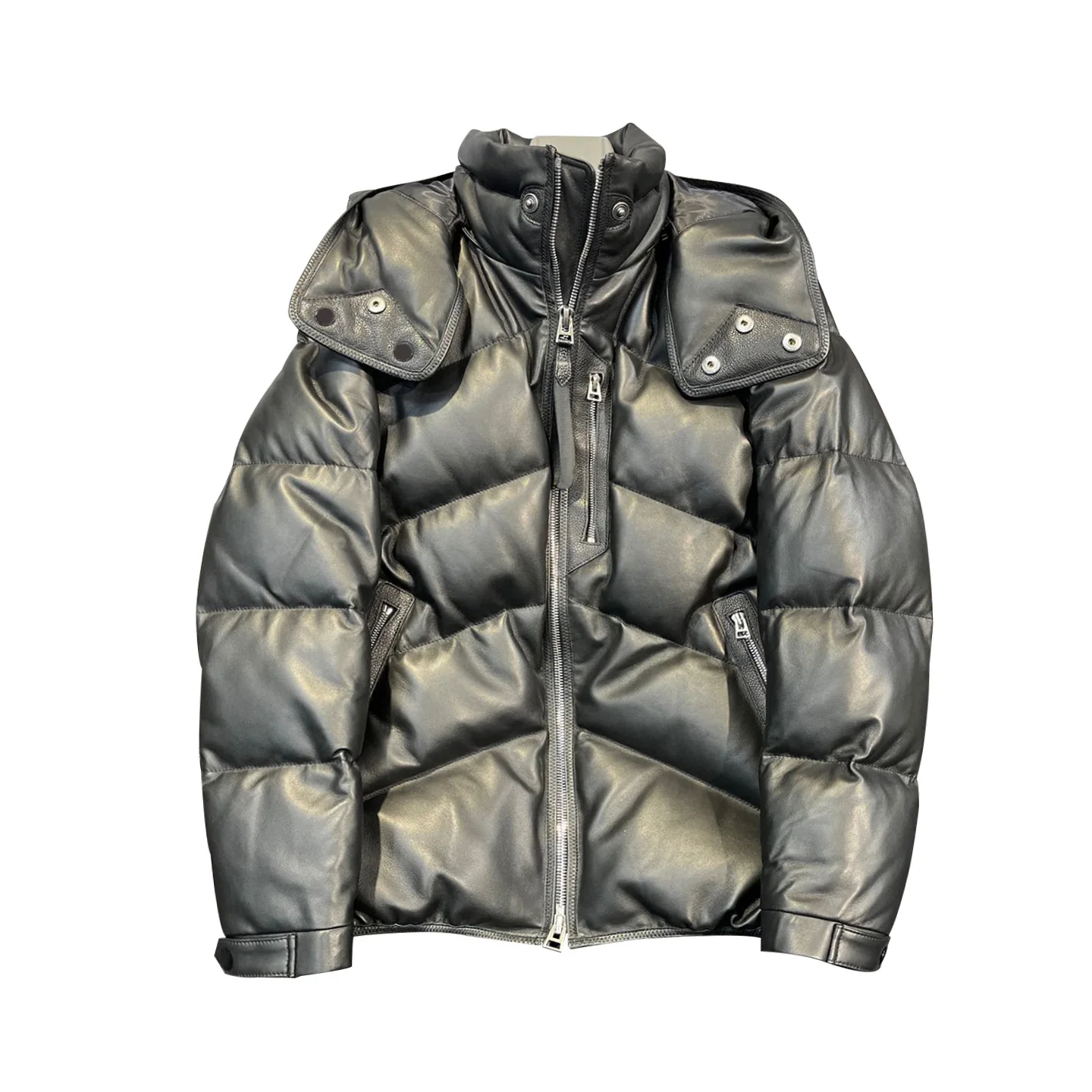 

Черный кожаный пуховик NIGO Ngvp # nigo6555