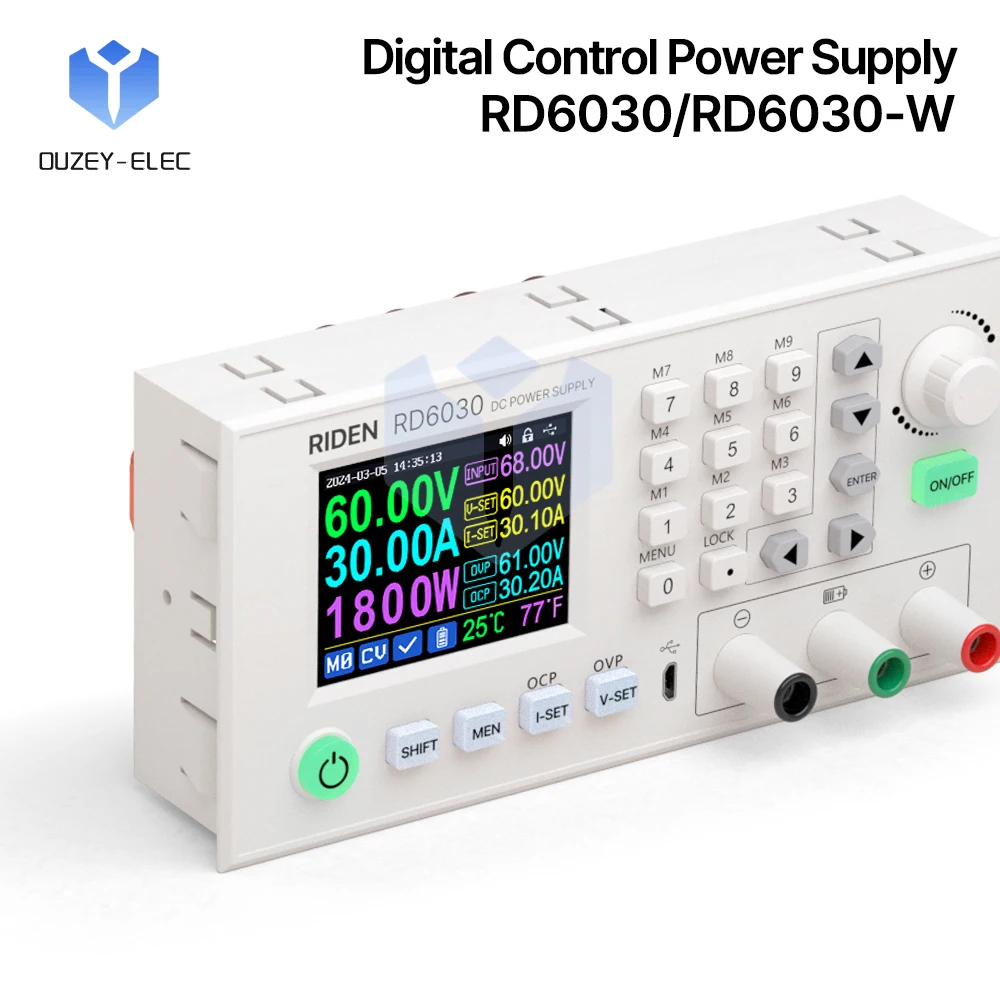 

RD6030 Buck Voltage Regulator Module 0~60V Adjustable High Precision 30A High Current Lithium Battery Charger LED Screen Display