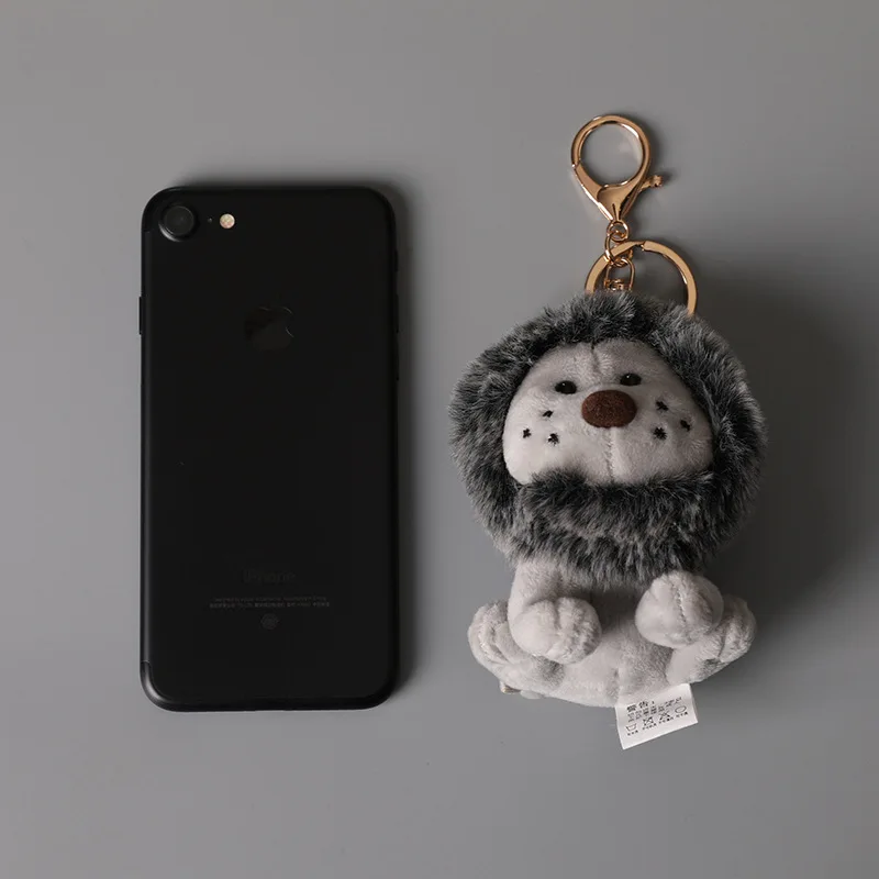 Fashion Small Lion Plush Pendant Cute Doll Keychain Boutique Bag Decoration Soft Soothing Doll Couple Christmas Birthday Gift