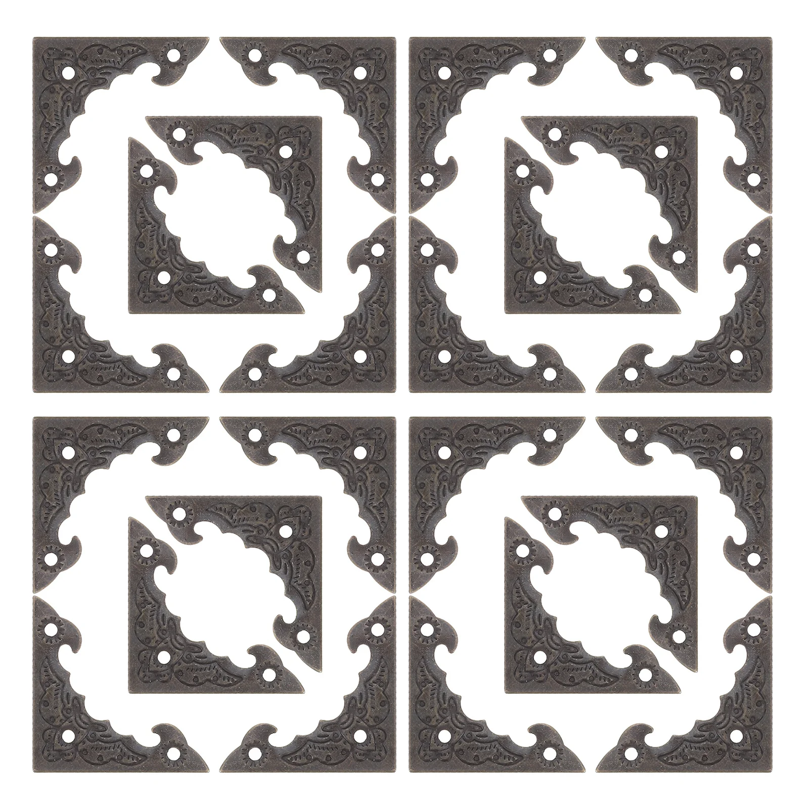 

100Pcs Decorative Corner Protectors Vintage Metal Iron Box Guards for Wooden Jewelry Furniture Cabinet Edge Box Corner Protector