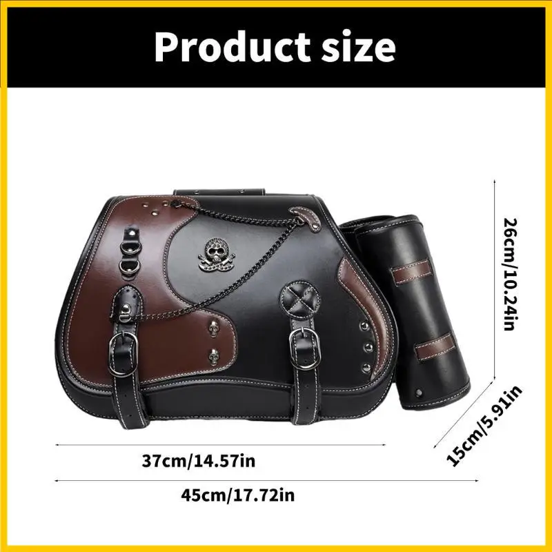 

G5AD 1 Pair Motorcycle Tool Bag Luggage Storage Bag Universal PU Side Bag