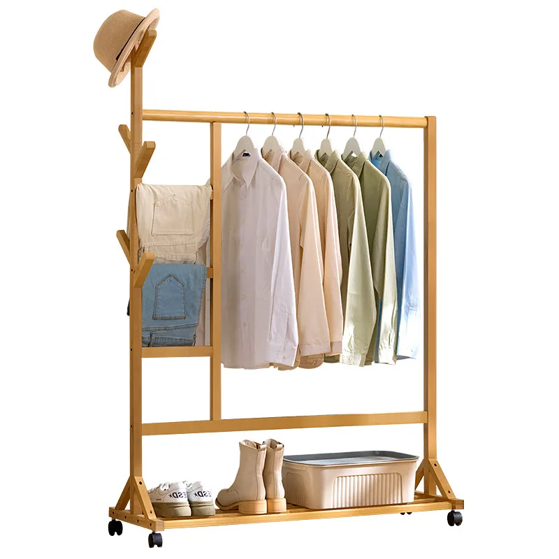 

Простая вешалка для одежды Передвижная вешалка Спальня от пола до потолка Оренда дома Простая многофункциональная вешалка для хранения