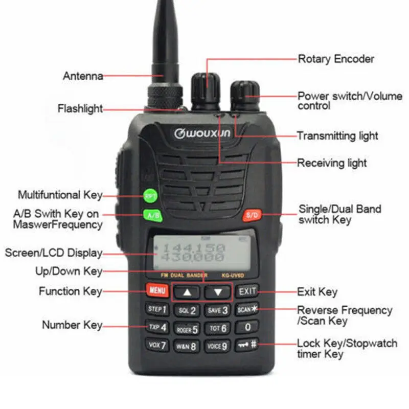 10 stücke Original Radio Walkie Talkie WouXun KG-UV6D Handheld VHF/UHF 136-174/400-470 MHz FM Dual Band Ham Zwei Weg Radio Transceiver