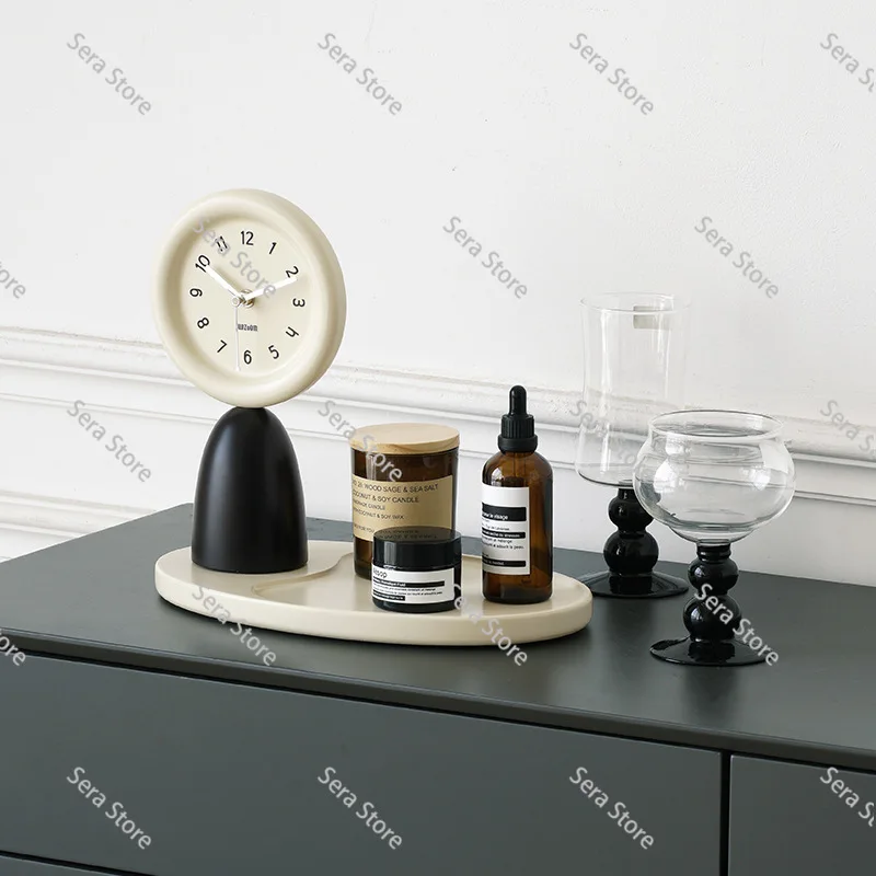 House quasi living room creative clock entrance tray storage ornament TV cabinet desk clock desktop decoration