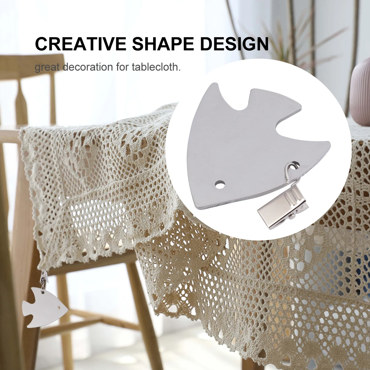 

4 Pcs Stainless Steel Tablecloth Pendant Dining Cover Waterproof Outdoor Holders Picnic Clips Skirt Clamps Bracket