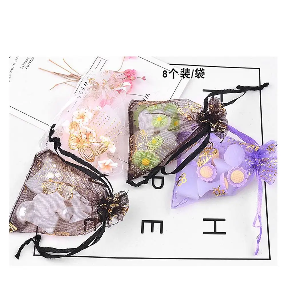 8 Pcs Comfortable Crystal Diamond Waterdrop Toe Silicone Separator Pedicure Tool Flower