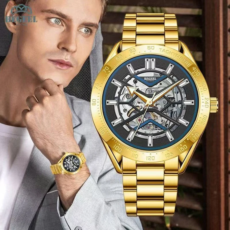 ساعات ميكانيكية للرجال من BEGEEL، ساعات آلية أوتوماتيكية بالكامل، ساعات ميكانيكية للرجال، ساعات ميكانيكية للرجال