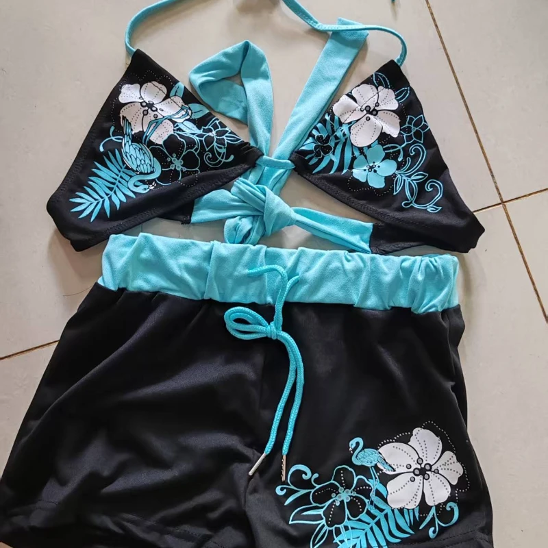 2000sCostume da bagno donna sexy costume da bagno moda halter strap costumi da bagno High Street Beach femminile stampa floreale vintage Cutie 2 set bikini