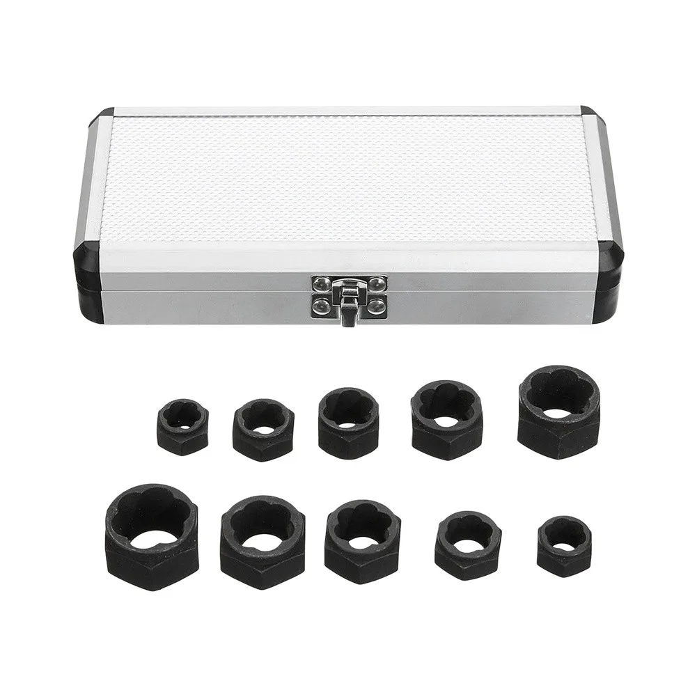 10 Piece Bolt Remover Socket Set Includes Precise Metric Sizes 9mm 10mm 11mm 12mm 13mm 14mm 15mm 17mm 18mm 19mm for Wide Use
