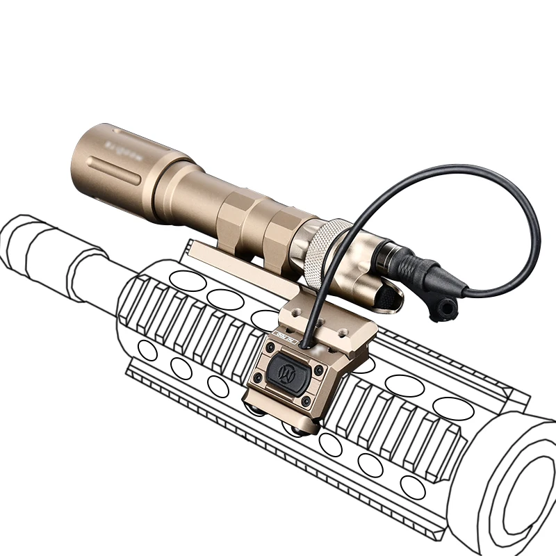 Tactical Flashlight 1000/1300 Lumens High Power Scout Light Hunting Lamp Offset Switch For 20mm Picatinny Rail