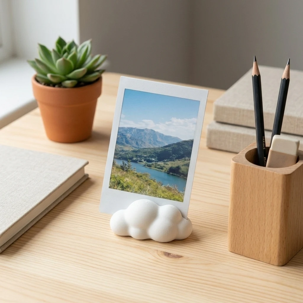 Cloud Photo Clip Cute Desktop Ornament for Students Office Desk Decor 3D Printed Memo Holder Gift Stable Base PLA Art