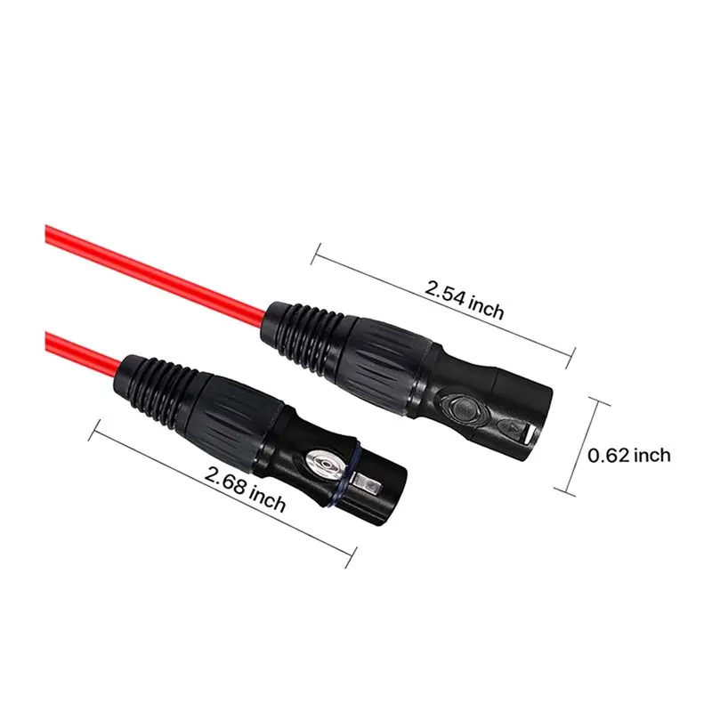 DT51 XLR Cable Male to Female 8 Channel 2m Balanced Audio Extension Cord for Professional Multi-Media