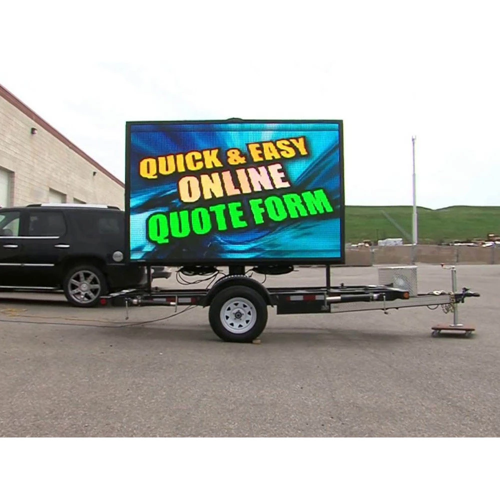 Mobile Outdoor Energy Saving LED Screen Trailer with Solar Panel for Advertising & Education