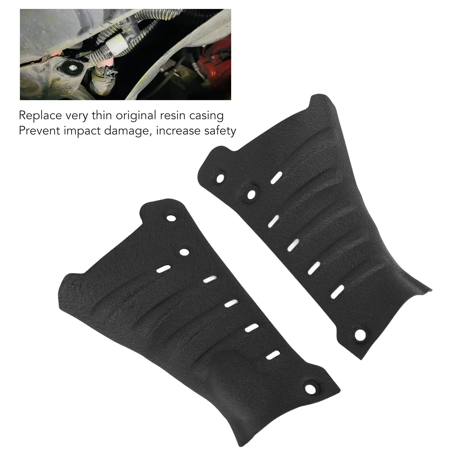 1 Pair Coolant Pipe Guard Impact Protection Aluminium Alloy Condenser Tube Protector Plate Replacement for Tesla Model Y 21‑23