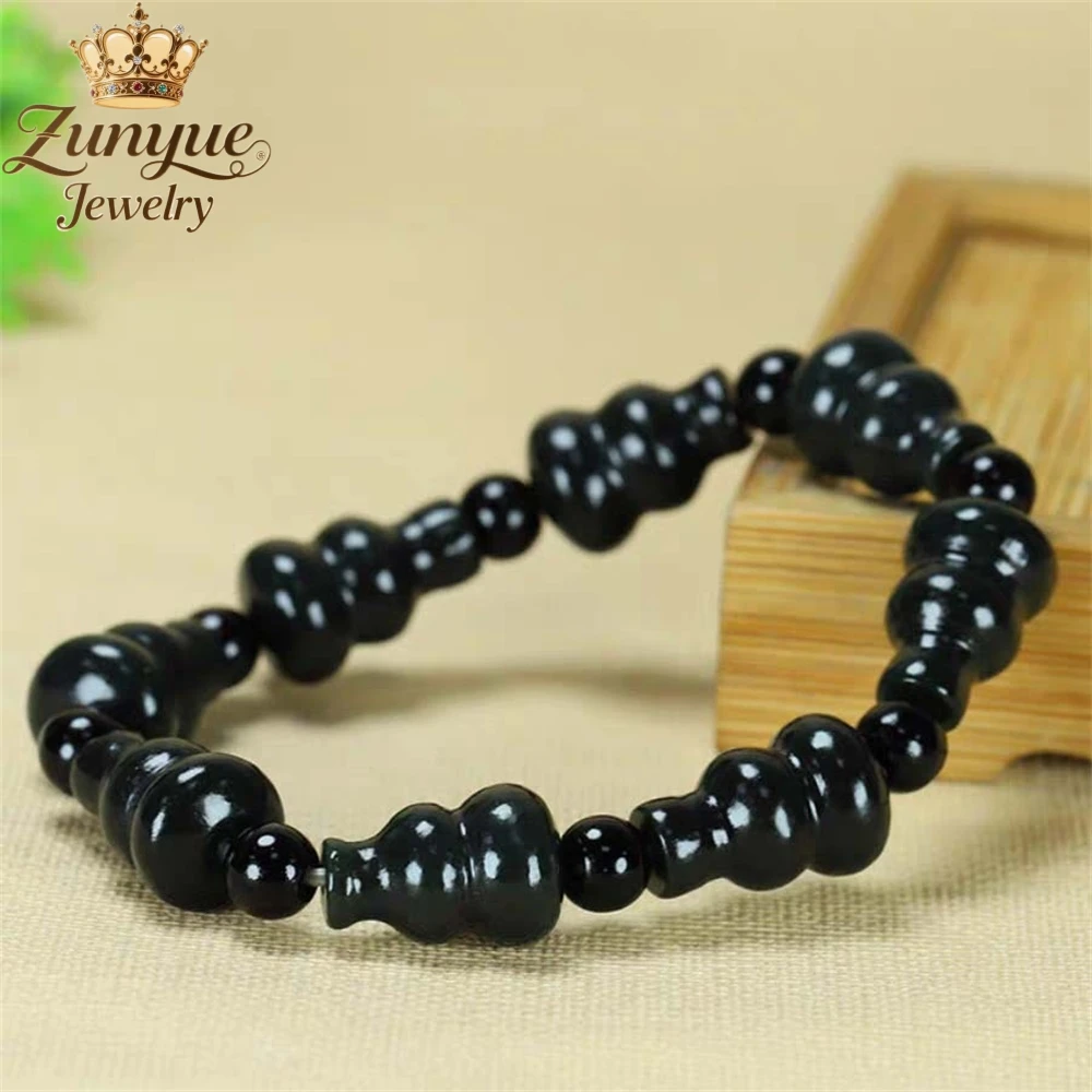 

Natural Hetian Jade Green Jade Small Gourd Bracelet Luxury Quality Jewelry Exquisite Elegant Charms Fashion Jewelry Popular Gift