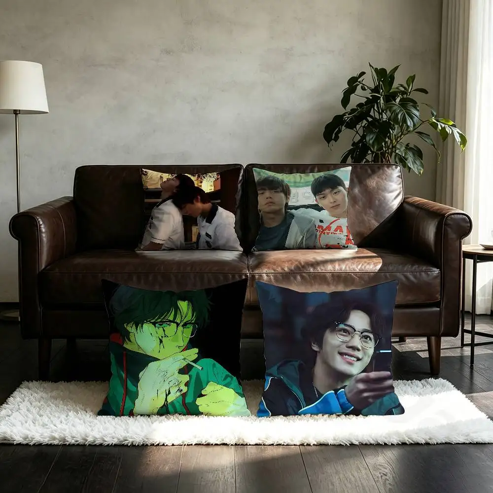 TV W-Weak H-Hero Class 2 Pillow Case Sofa Living Room Bedroom Headboard Backrest Cushion Square Cushion Nap Time