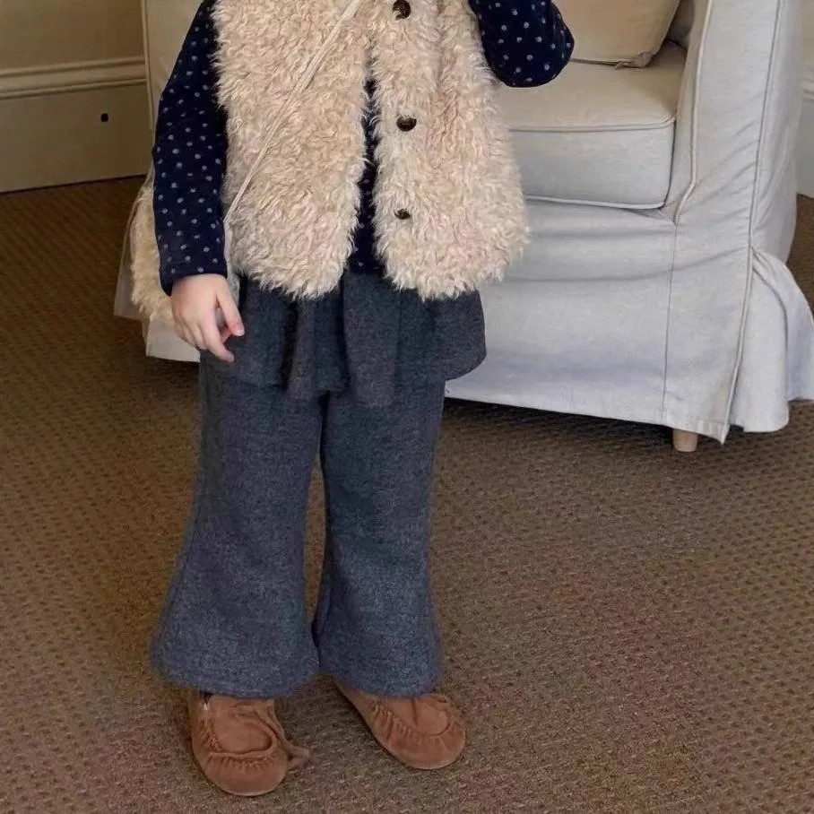 سترة الفتيات القطيفة 2025 شتاء جديد طفلة سميكة الفراء سترة لطيف الفراء #2