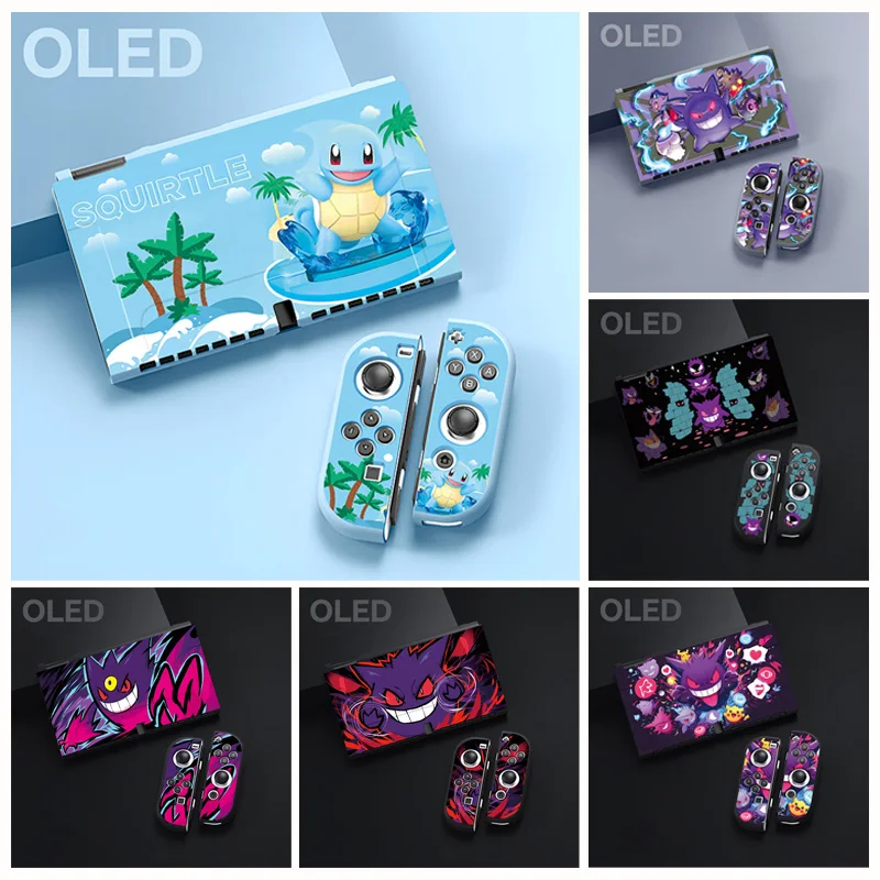 

Anime Squirtle Gengar Soft TPU Skin Protective Case for Nintendo Switch OLED Joy-Con Controller Protection Housing Shell Cover