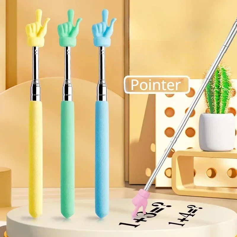 1PC Creative Color Cartoon Finger Stretchable Pointer Kindergarten School Kid Blackboard Baton Teacher Accessories for Classroom