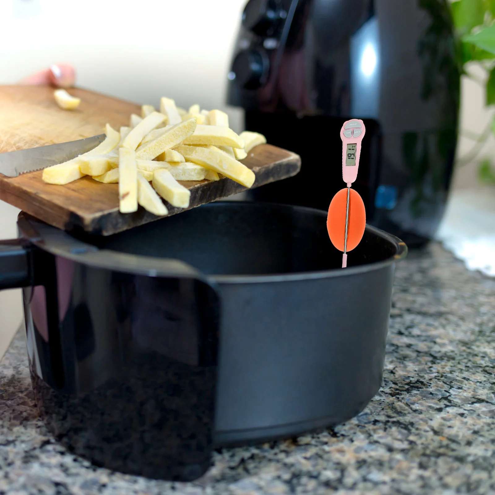 

Temperature Probe Pot Edge Clip Holder Silicone Kitchen Utensils BBQ Oven Gel Meat Syrup Frying Scratch Proof Fixing Side