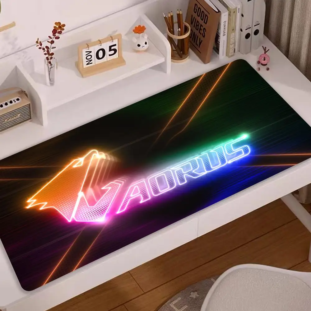 

A-Aorus Game Mouse Pad Gamer Computer Gaming Accessories Mousepad Deskmat Office Carpet Rubber Non-slip Mausepad Pc Anime Desk