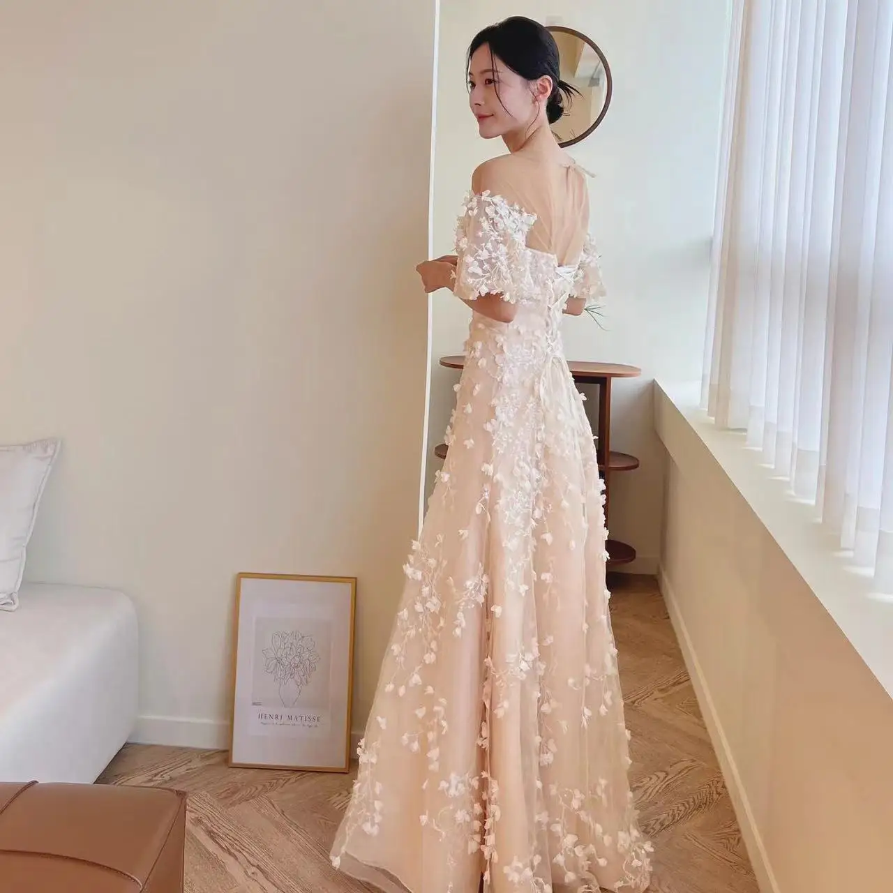 OLOEY Fairy Lace Followers Korea Wedding Dress Photoshoot Sweetheart Collar Floor-Length Brida Gown Evening Gown Dress웨딩드레스