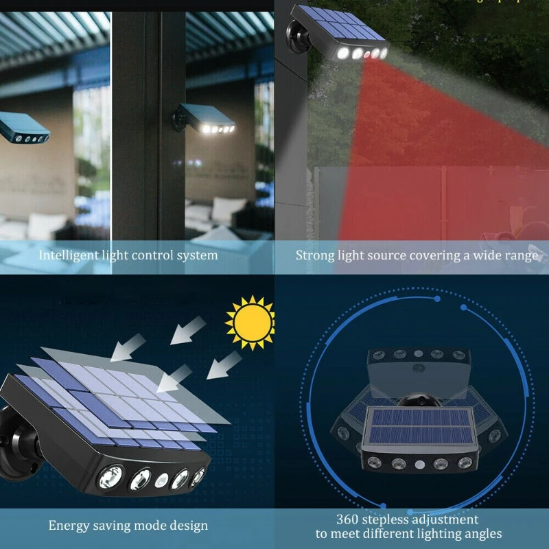 Nuovo tipo di induzione stradale a 3 modalità casa all'aperto prato cortile solare Pseudo monitoraggio lampada da parete con illuminazione impermeabile