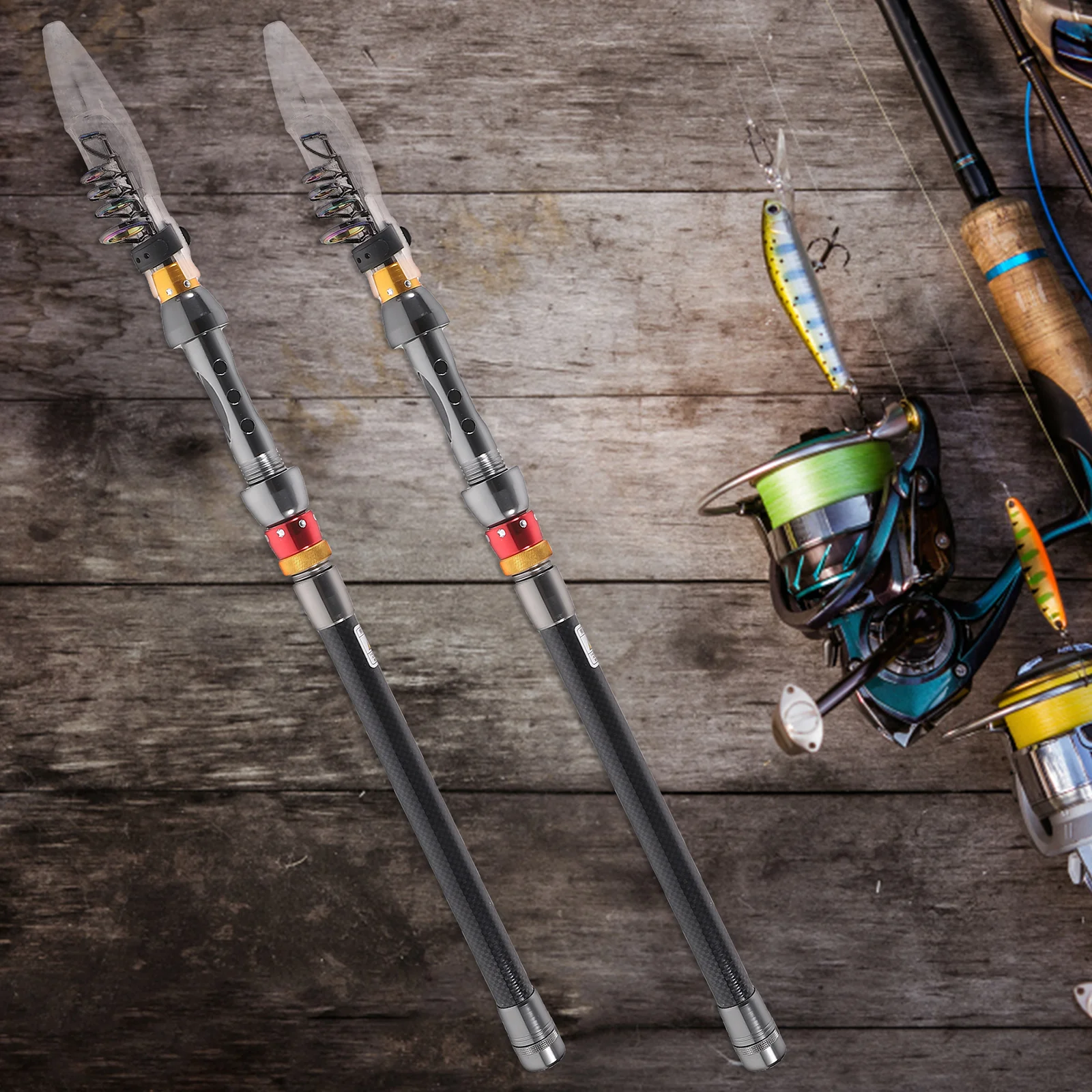 

2 .1M Convenient Carrying Fishing Rod Teliscopic Pole Retractable Sea Comfortable Gripping